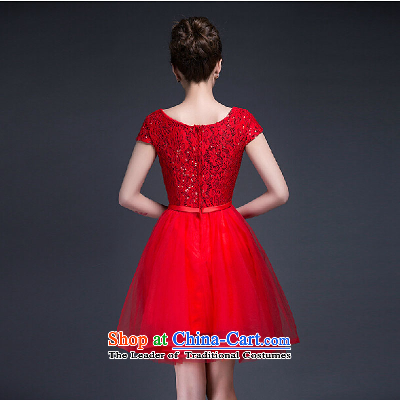 Summer 2015 new products wedding dresses Korean lace on a field shoulder graphics thin marriages bows dress XXL, Red Plain Love bamboo yarn , , , shopping on the Internet