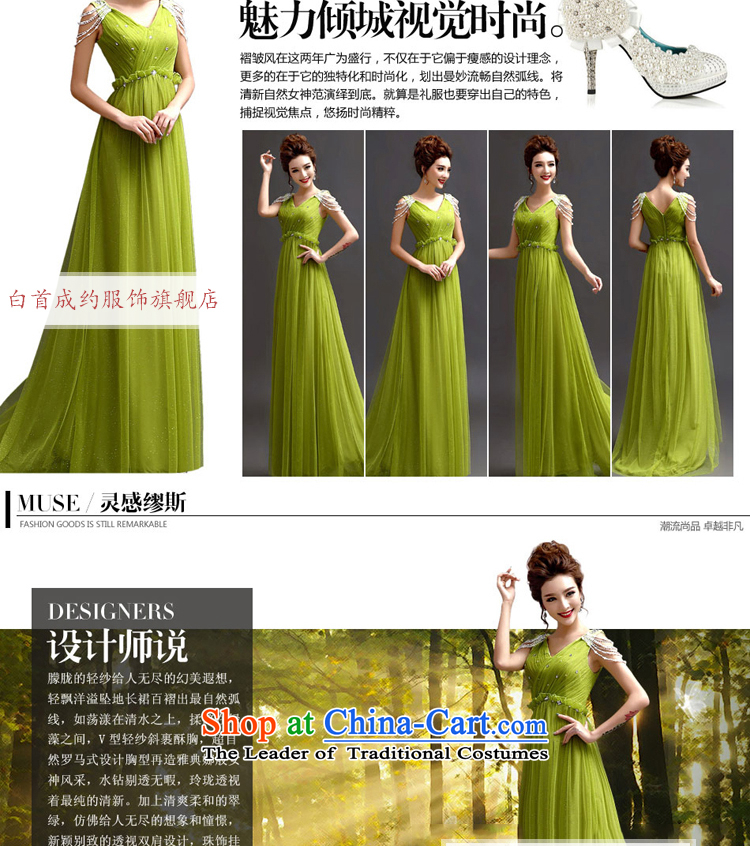 The first white into about the betrothal service green lace Deep v-neck marriages bows services wedding banquet dinner evening long evening dress grass green L picture, prices, brand platters! The elections are supplied in the national character of distribution, so action, buy now enjoy more preferential! As soon as possible.