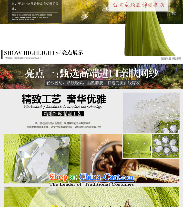 The first white into about the betrothal service green lace Deep v-neck marriages bows services wedding banquet dinner evening long evening dress grass green L picture, prices, brand platters! The elections are supplied in the national character of distribution, so action, buy now enjoy more preferential! As soon as possible.
