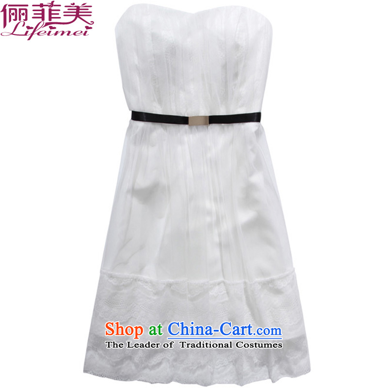 158 and 2015, Japan and the Republic of Korea and his chest shoulder belt with gauze temperament princess skirt Annual Show graduated from Madame sisterly large code evening dress suit small white dresses XXXL 155-175 suitable for that achievement and shopping on the Internet has been pressed.