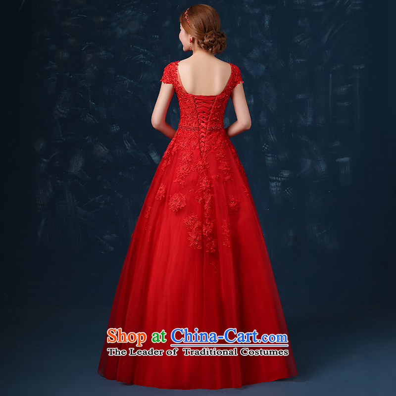 Beverly Ting 2015 new bride bows Services Mr Ronald long shoulders red wedding dress Spring Banquet dress lace Sau San Red XL, Beverly (tingbeier ting) , , , shopping on the Internet