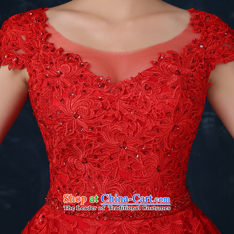 Beverly Ting 2015 new bride bows Services Mr Ronald long shoulders red wedding dress Spring Banquet dress lace Sau San Red XL, Beverly (tingbeier ting) , , , shopping on the Internet