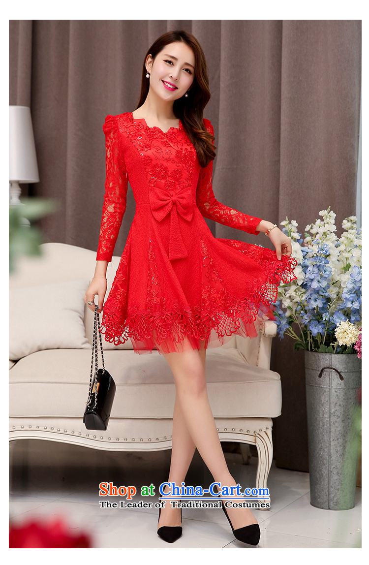 Law Chi Princess Royal 2015 new bride back door dress bows services services dress bridesmaid lace in long skirt red female red L photo skirts, prices, brand platters! The elections are supplied in the national character of distribution, so action, buy now enjoy more preferential! As soon as possible.