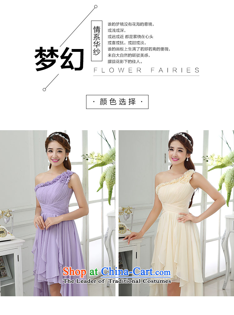 The feelings of Chinese New Year 2015 yarn of autumn and winter chiffon shoulder bridal dresses bridesmaid Sau San video thin front stub long after the skirt light purple XXL picture, prices, brand platters! The elections are supplied in the national character of distribution, so action, buy now enjoy more preferential! As soon as possible.