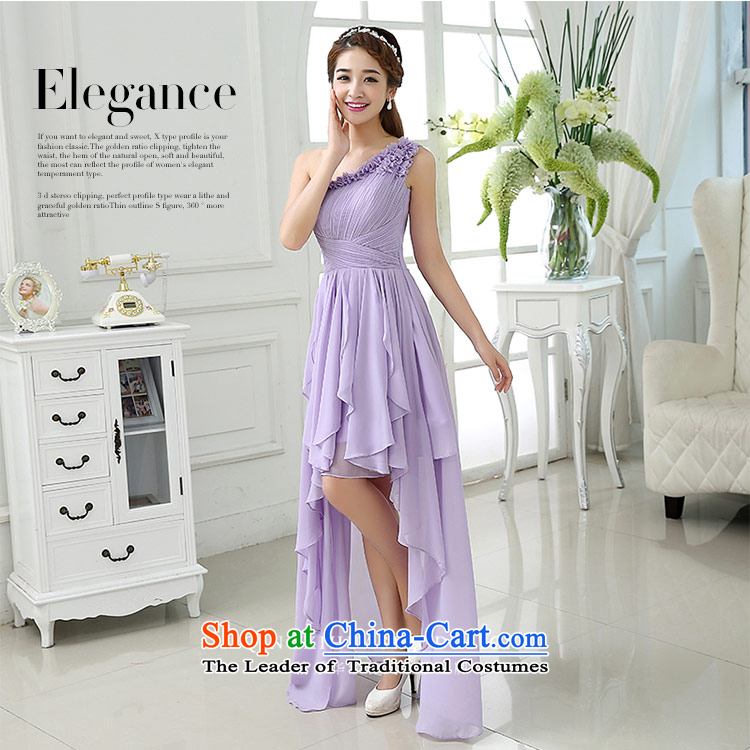 The feelings of Chinese New Year 2015 yarn of autumn and winter chiffon shoulder bridal dresses bridesmaid Sau San video thin front stub long after the skirt light purple XXL picture, prices, brand platters! The elections are supplied in the national character of distribution, so action, buy now enjoy more preferential! As soon as possible.
