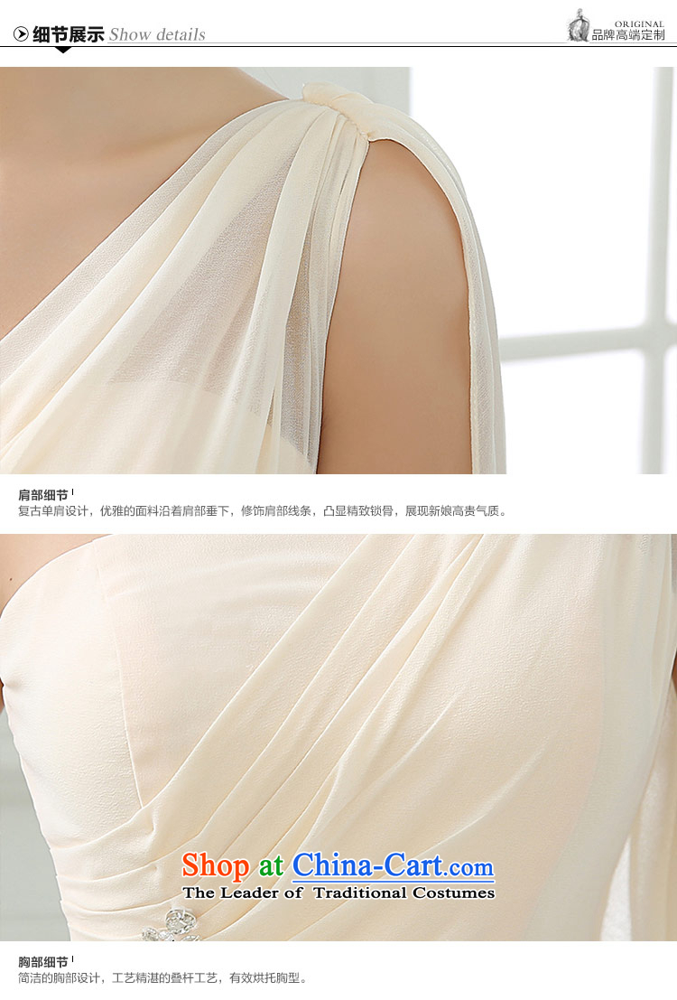 Qing Hua yarn 2015 new stylish and elegant shoulder of autumn and winter dresses Diamond Video thin bride bridesmaid dress champagne color as the size does not accept return pictures, prices, brand platters! The elections are supplied in the national character of distribution, so action, buy now enjoy more preferential! As soon as possible.