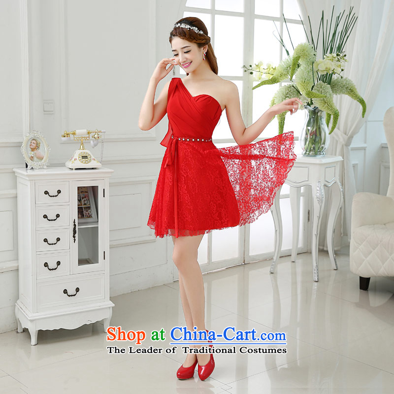 Qing Hua yarn new single shoulder 2015 lace of autumn and winter and skinny dress brides Sau San video bows bridesmaid Services serving as the size of the Red does not accept the return of the Qing Hua yarn , , , shopping on the Internet
