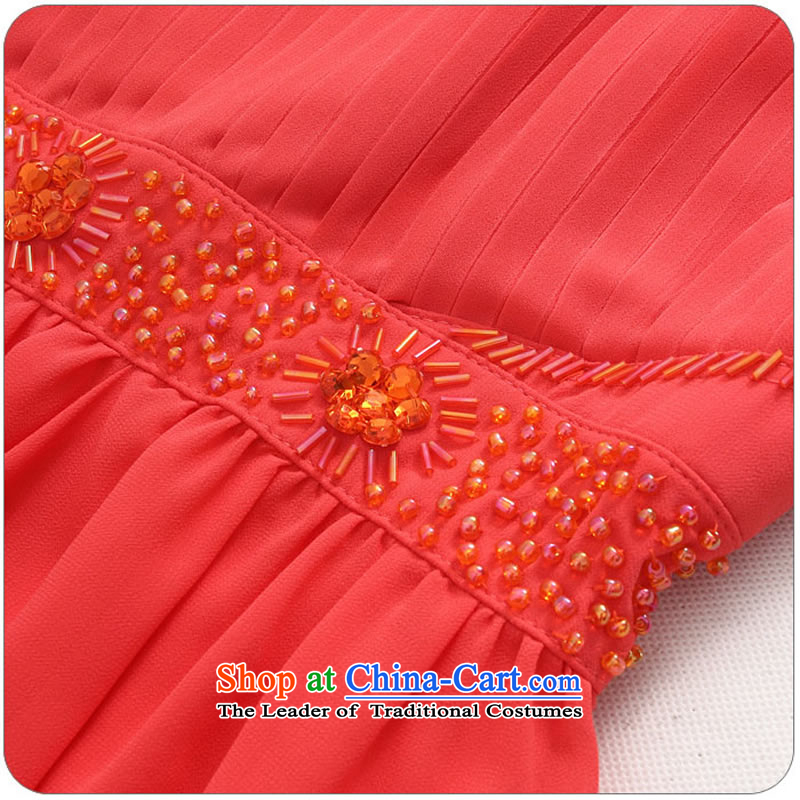  Thick MM XL JK2.YY nail Pearl Sau San chiffon long gown, evening banquet sleeveless dresses orange are recommended 100 yards around 922.747 ,JK2.YY,,, shopping on the Internet