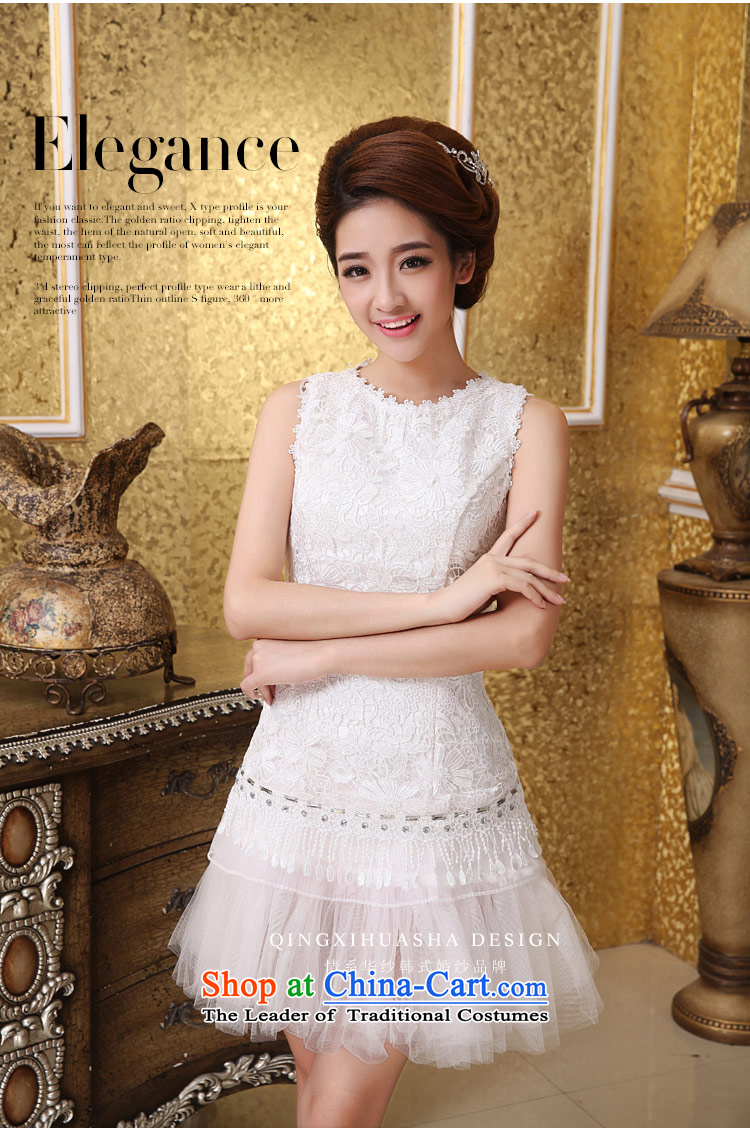 Qing Hua yarn of autumn and winter 2015 new round-neck collar word lace short, shoulder bon bon skirt bride bows services bridesmaid dress dresses red L picture, prices, brand platters! The elections are supplied in the national character of distribution, so action, buy now enjoy more preferential! As soon as possible.