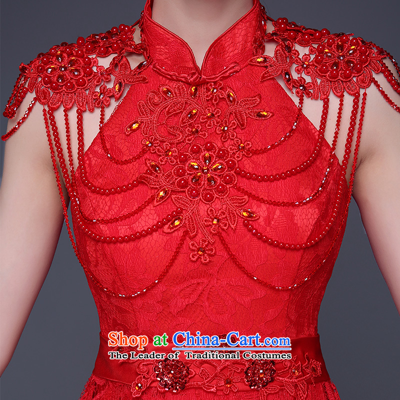 Beverly Ting front stub frockcoat bride toasting champagne after serving a winter 2015 New Evening Dress Short, red lace women marry the betrothal and chest ornaments red , L, Beverly (tingbeier ting) , , , shopping on the Internet