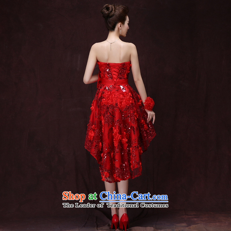 Beverly Ting 2015 winter new bride bows services evening dress short, lace large pregnant women marry the betrothal small dress skirt red S, Beverly (tingbeier ting) , , , shopping on the Internet