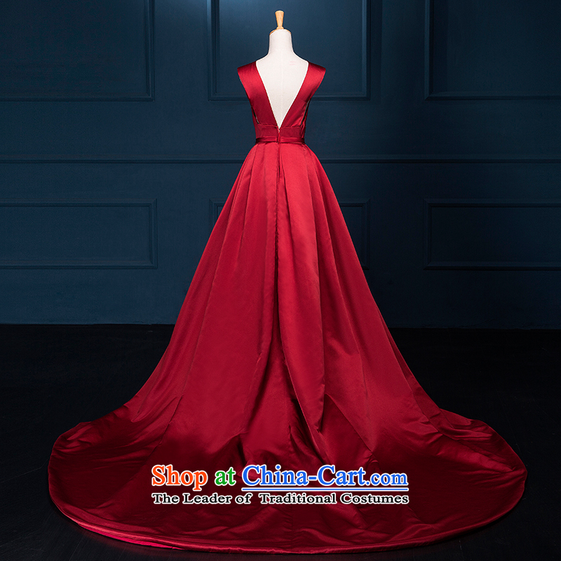 There is a wedding dresses, elie saab new V-Neck wine red marriages bows dress evening dress code, Red 2 Set , , , shopping on the Internet