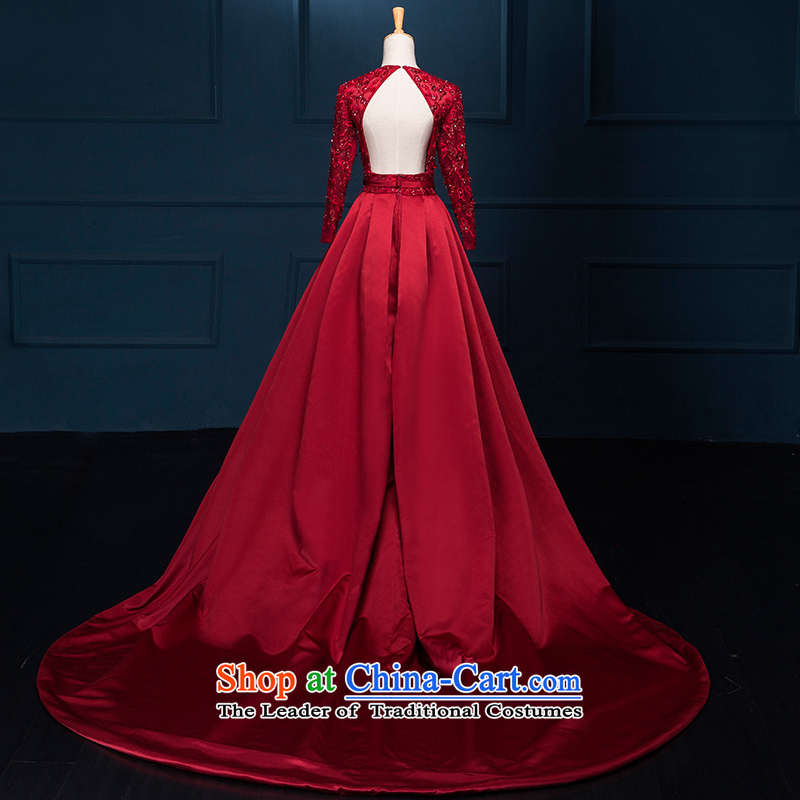 There is a wedding dresses eliesaab new continental damask V-Neck marriages bows to the pre-sale of red 6 yards, HOC , , , shopping on the Internet