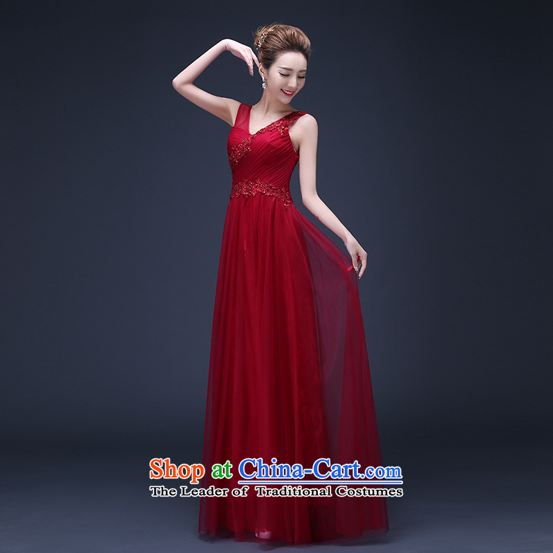 2015 new bride Summer Wedding Dress Sau San long red shoulders bows services under the auspices of the annual dinner dress red XXXL suzhou embroidery brides, shipment has been pressed shopping on the Internet