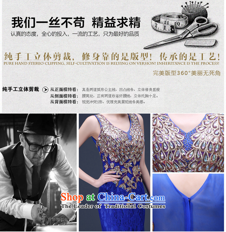 2015 new summer marriages Sau San long large graphics thin red shoulders annual service dress toasting champagne blue dress XL Suzhou shipment picture, prices, brand platters! The elections are supplied in the national character of distribution, so action, buy now enjoy more preferential! As soon as possible.