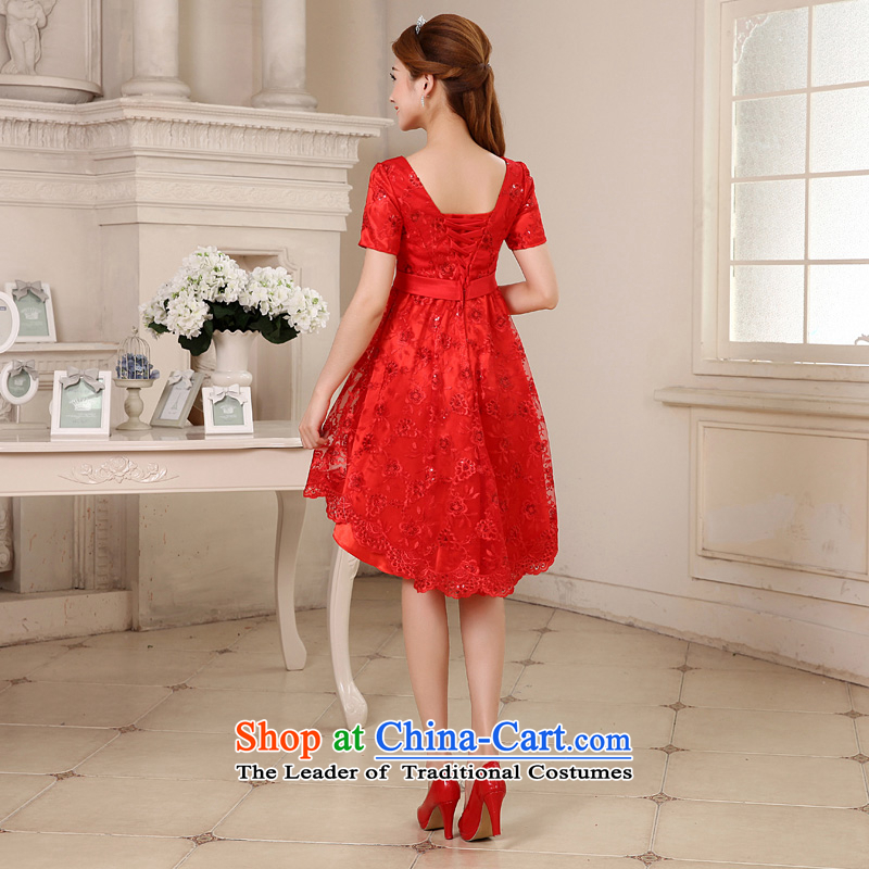 Beverly Ting bride bows services 2015 new winter pregnant women marry wedding dresses Red Dress Short, high waist video thin red XXL, female Beverly Ting (tingbeier) , , , shopping on the Internet