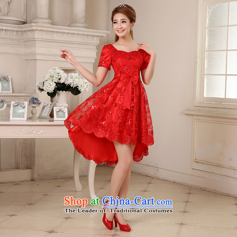 Beverly Ting bride bows services 2015 new winter pregnant women marry wedding dresses Red Dress Short, high waist video thin red XXL, female Beverly Ting (tingbeier) , , , shopping on the Internet