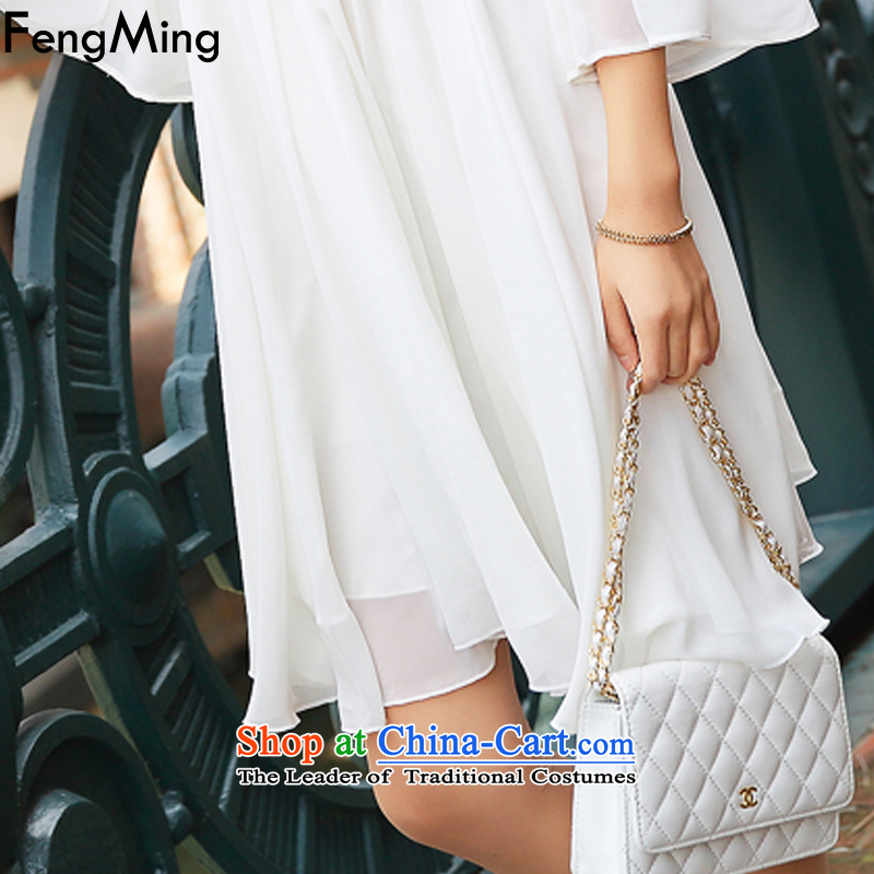 Hsbc Holdings Plc 2015 Autumn Ming dresses new luxury heavy industry staples bead dress skirt gold water drilling off the cuff large white S, HSBC goddess skirt Ming (fengming) , , , shopping on the Internet