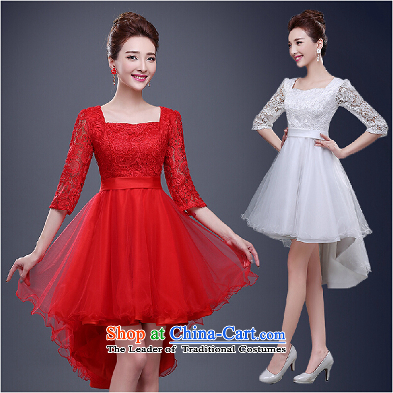 Pure Love bamboo yarn bows services during the summer of 2015, the new field shoulder marriages larger evening dresses red bridesmaid service banquet short, white tailored please contact customer service, pure love bamboo yarn , , , shopping on the Internet