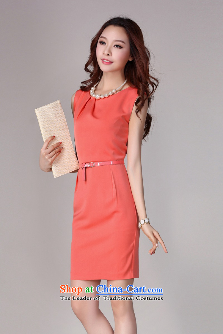 2015 summer season bird new women's sleeveless Sau San vocational chiffon dresses package and in forming the thin graphics temperament skirt dress skirt L1010 ORANGE L picture, prices, brand platters! The elections are supplied in the national character of distribution, so action, buy now enjoy more preferential! As soon as possible.