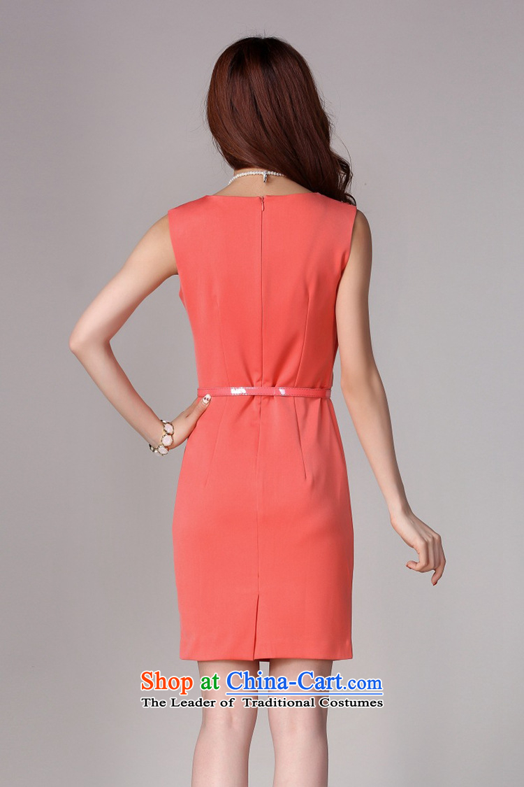 2015 summer season bird new women's sleeveless Sau San vocational chiffon dresses package and in forming the thin graphics temperament skirt dress skirt L1010 ORANGE L picture, prices, brand platters! The elections are supplied in the national character of distribution, so action, buy now enjoy more preferential! As soon as possible.