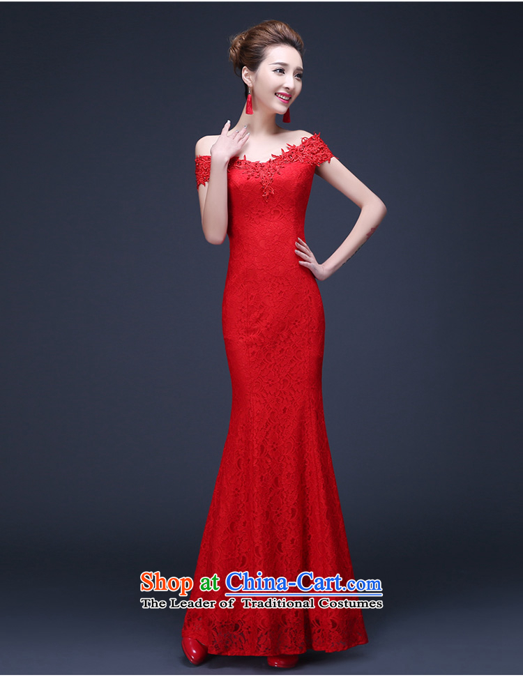 The Korean version of the 2015 red lace a shoulder Sau San long crowsfoot marriages annual service dress bows to be no refund red picture, prices, brand platters! The elections are supplied in the national character of distribution, so action, buy now enjoy more preferential! As soon as possible.