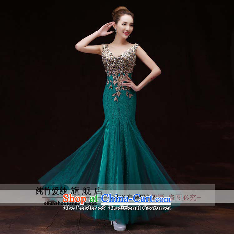 Evening dress Summer 2015 new marriages banquet bows to the moderator dress Golden Girls Sau San long green M picture, prices, brand platters! The elections are supplied in the national character of distribution, so action, buy now enjoy more preferential! As soon as possible.