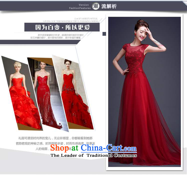Beverly Ting long dark red dress 2015 new bride bows to lace summer shoulders tail wedding dress video thin dark red XL Photo, prices, brand platters! The elections are supplied in the national character of distribution, so action, buy now enjoy more preferential! As soon as possible.