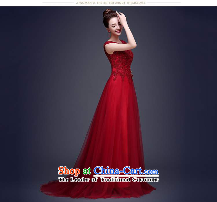 Beverly Ting long dark red dress 2015 new bride bows to lace summer shoulders tail wedding dress video thin dark red XL Photo, prices, brand platters! The elections are supplied in the national character of distribution, so action, buy now enjoy more preferential! As soon as possible.