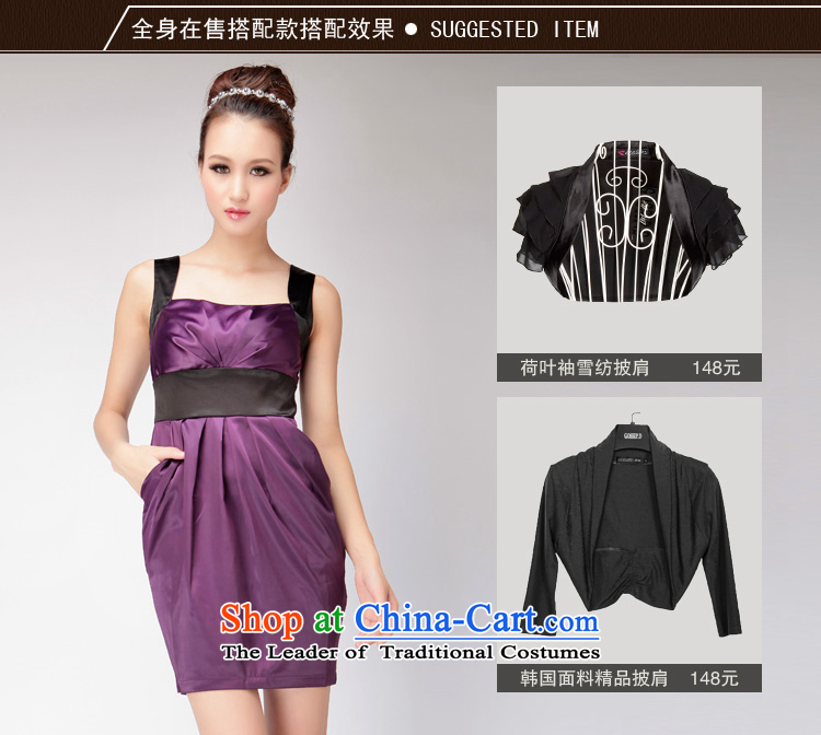  2015 Europe heard flying GOSSIP.D Sau San Dress Short of evening dress skirt video thin elegant evening dresses stamp temperament 1025 Purple/black S picture, prices, brand platters! The elections are supplied in the national character of distribution, so action, buy now enjoy more preferential! As soon as possible.