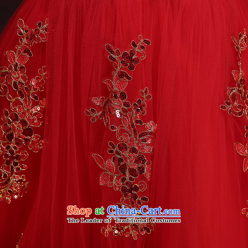 Qing Hua yarn new dresses 2015 autumn and winter bride bows service dress red field shoulder dresses made red size does not accept the return of the Qing Hua yarn , , , shopping on the Internet