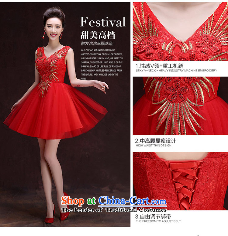 Qing Hua yarn new dress the Word 2015 autumn and winter shoulder V-Neck retro embroidery bridal dresses marriage bows services RED M picture, prices, brand platters! The elections are supplied in the national character of distribution, so action, buy now enjoy more preferential! As soon as possible.