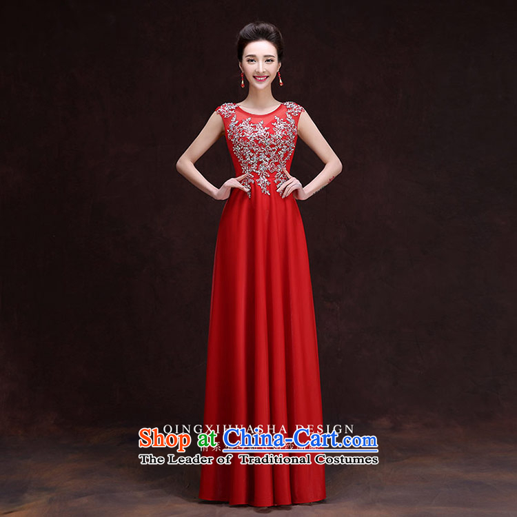 Qing Hua yarn new dress the Word 2015 round-neck collar shoulder stylish embroidered long bride red bows services RED M picture, prices, brand platters! The elections are supplied in the national character of distribution, so action, buy now enjoy more preferential! As soon as possible.