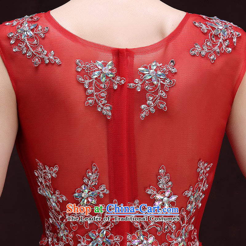 Qing Hua yarn new dress the Word 2015 round-neck collar shoulder stylish embroidered long bride red bows of the Red service M Wah yarn , , , shopping on the Internet