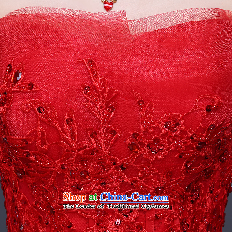 Beverly Ting 2015 new anointed chest bows Service Bridal winter short, red wedding dress small dress evening dress strap video thin red XL, Beverly (tingbeier ting) , , , shopping on the Internet