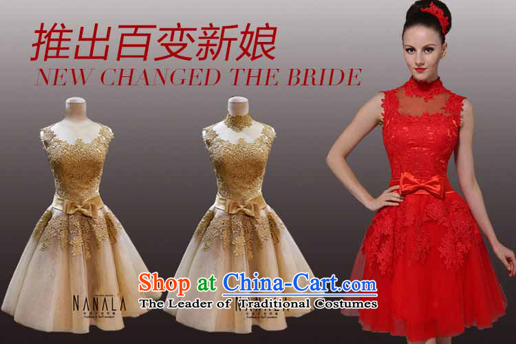 2015 new summer short word, stylish shoulder Korean version of large code marriages bows to red dress banquet Brown M picture, prices, brand platters! The elections are supplied in the national character of distribution, so action, buy now enjoy more preferential! As soon as possible.