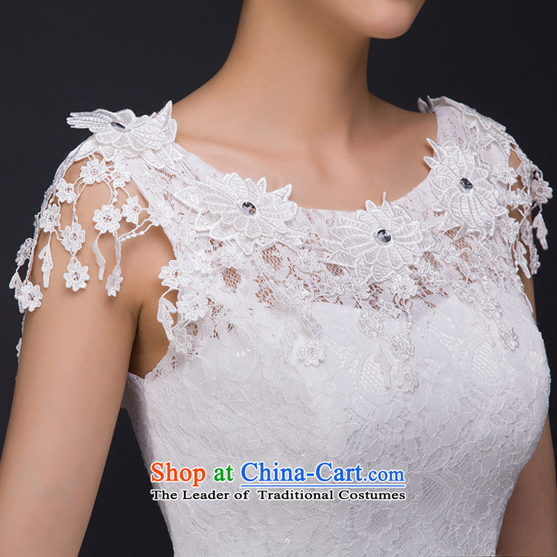 Qing Hua yarn new dresses 2015 romantic word lace shoulder straps thin korea video edition small dress bridesmaid Services White XL, Qing Hua yarn , , , shopping on the Internet