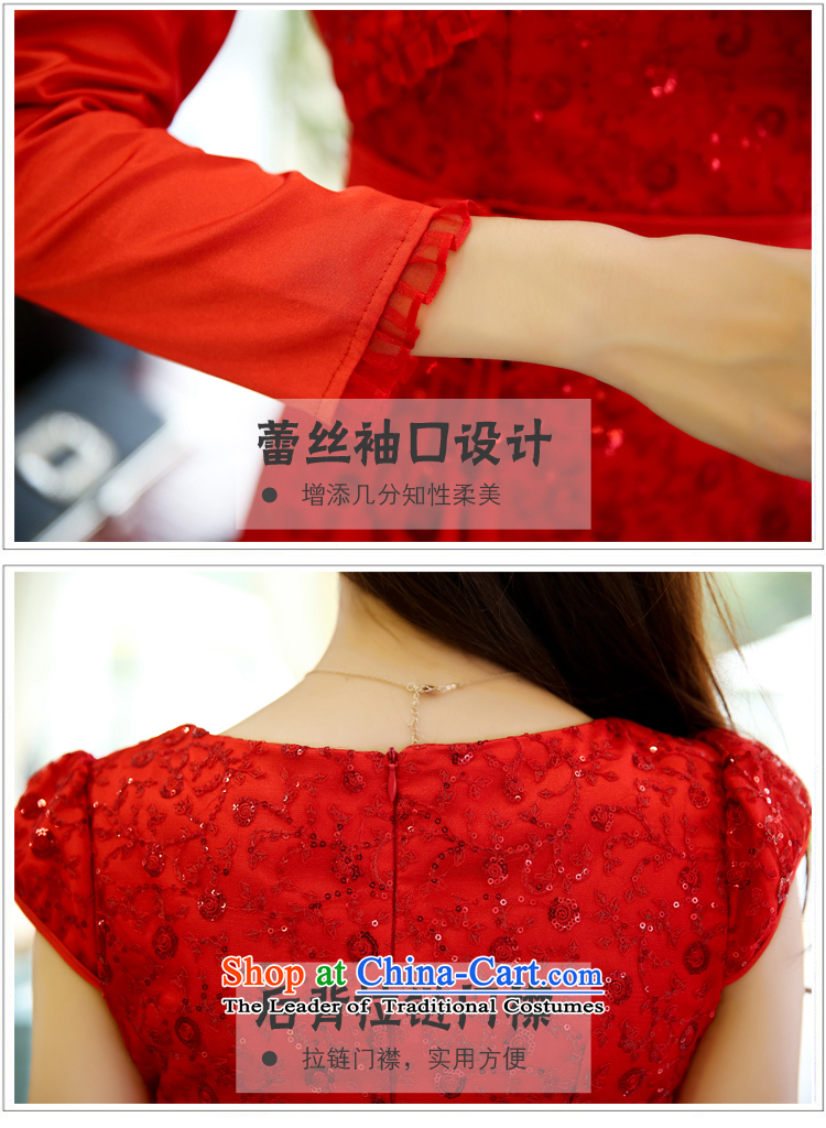 Mindful that the terrace in the summer and autumn spring 2015 Women's new Korean stylish package and Sau San lace betrothal back door bows marriage bride dresses kit two small red XL(105-115 dress) pictures, price catty, brand platters! The elections are supplied in the national character of distribution, so action, buy now enjoy more preferential! As soon as possible.