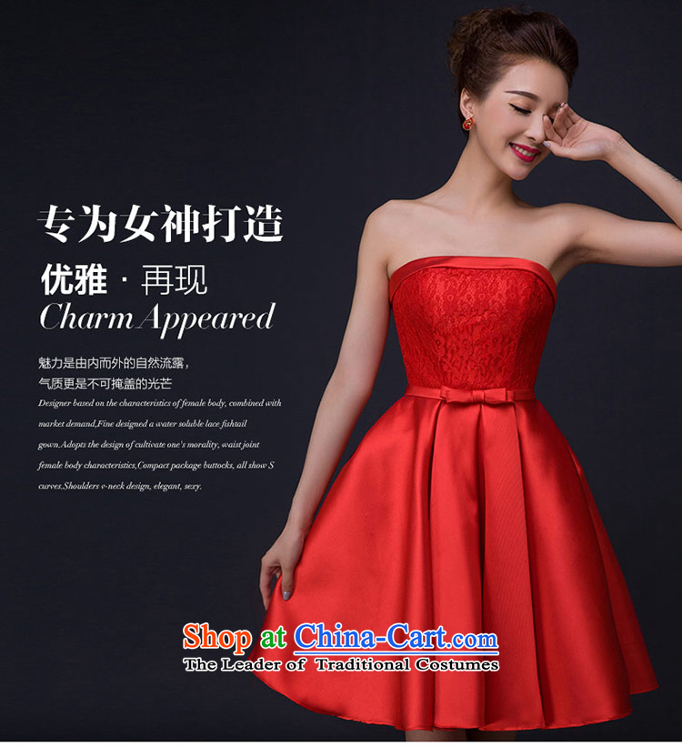 Qing Hua yarn new dresses 2015 Korean wiping the chest in lace waist straps thin graphics bon bon skirt bridal dresses bridesmaid to serve small red as the size does not accept return pictures, prices, brand platters! The elections are supplied in the national character of distribution, so action, buy now enjoy more preferential! As soon as possible.