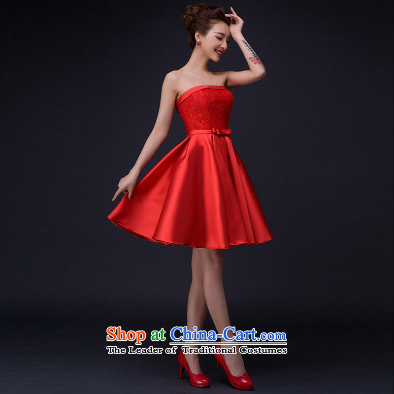 Qing Hua yarn new dresses 2015 Korean wiping the chest in lace waist straps thin graphics bon bon skirt bridal dresses bridesmaid to serve small red as the size does not accept return of the Qing Hua yarn , , , shopping on the Internet