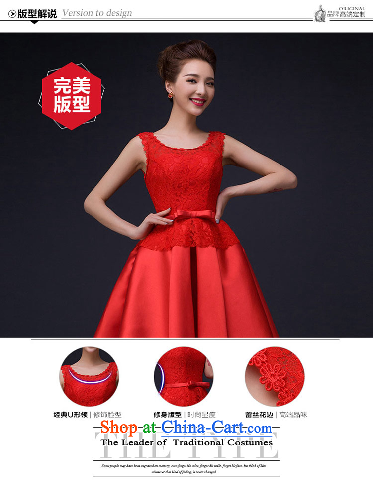 Qing Hua yarn new dresses 2015 romantic and elegant lace a field of video thin short shoulder small dress bride round-neck collar bows to Red M picture, prices, brand platters! The elections are supplied in the national character of distribution, so action, buy now enjoy more preferential! As soon as possible.