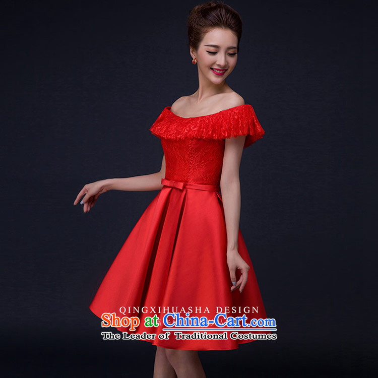Qing Hua yarn new dresses Romantic Summer 2015 princess lace a shoulder and sexy bare shoulders video thin Foutune of integrated with small red dress marriages bows as the size of the Red service does not accept return pictures, prices, brand platters! The elections are supplied in the national character of distribution, so action, buy now enjoy more preferential! As soon as possible.