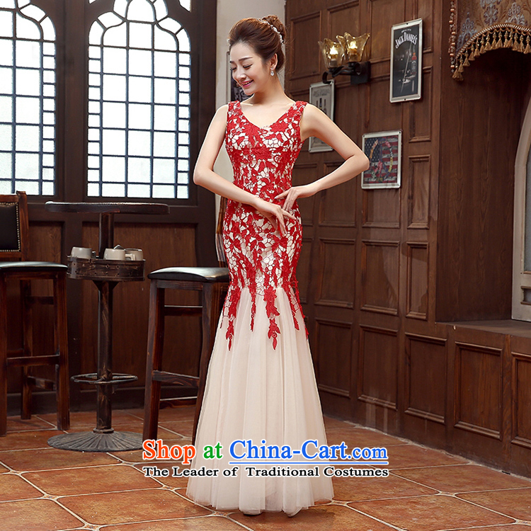 Pure Love bamboo yarn 2015 new red bride wedding dress long evening dresses evening drink service red shoulders Red Dress L images of the breast, prices, brand platters! The elections are supplied in the national character of distribution, so action, buy now enjoy more preferential! As soon as possible.