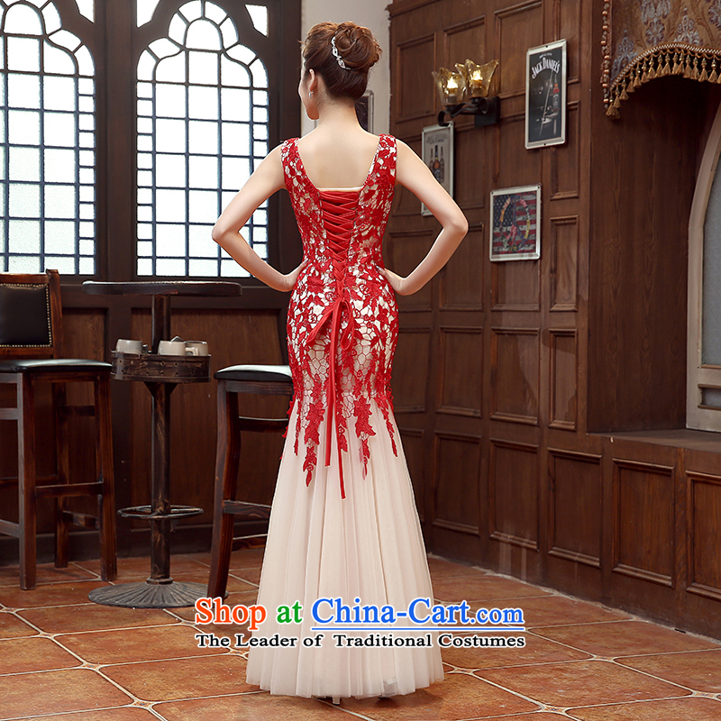Pure Love bamboo yarn 2015 new red bride wedding dress long evening dresses evening drink service red shoulders red dress , L, pure Sau San love bamboo yarn , , , shopping on the Internet