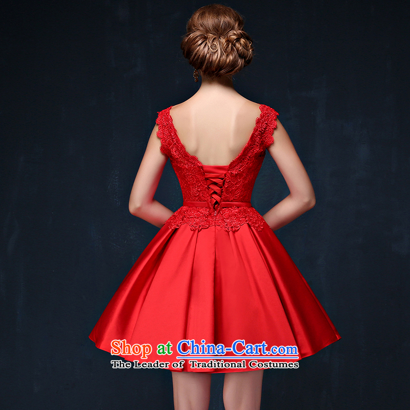 Red bows services 2015 Summer new Korean short, shoulders straps dress bride banquet evening dresses red L waist 2.2), Mrs Alexa Lam Roundup , , , shopping on the Internet