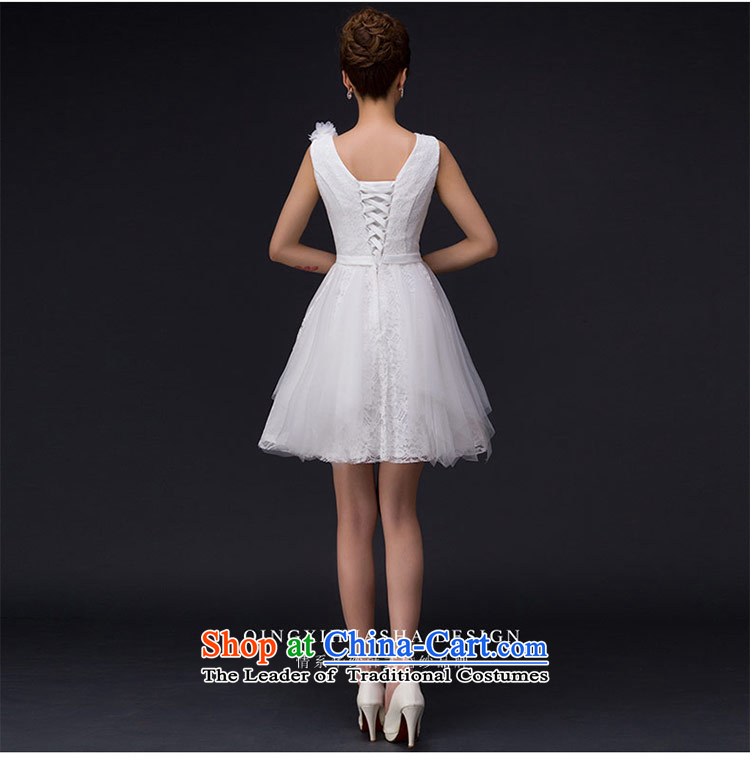 Qing Hua yarn wedding dresses 2015 new word of autumn and winter flower shoulder round-neck collar diamond gauze small dress short skirt White M picture, prices, brand platters! The elections are supplied in the national character of distribution, so action, buy now enjoy more preferential! As soon as possible.