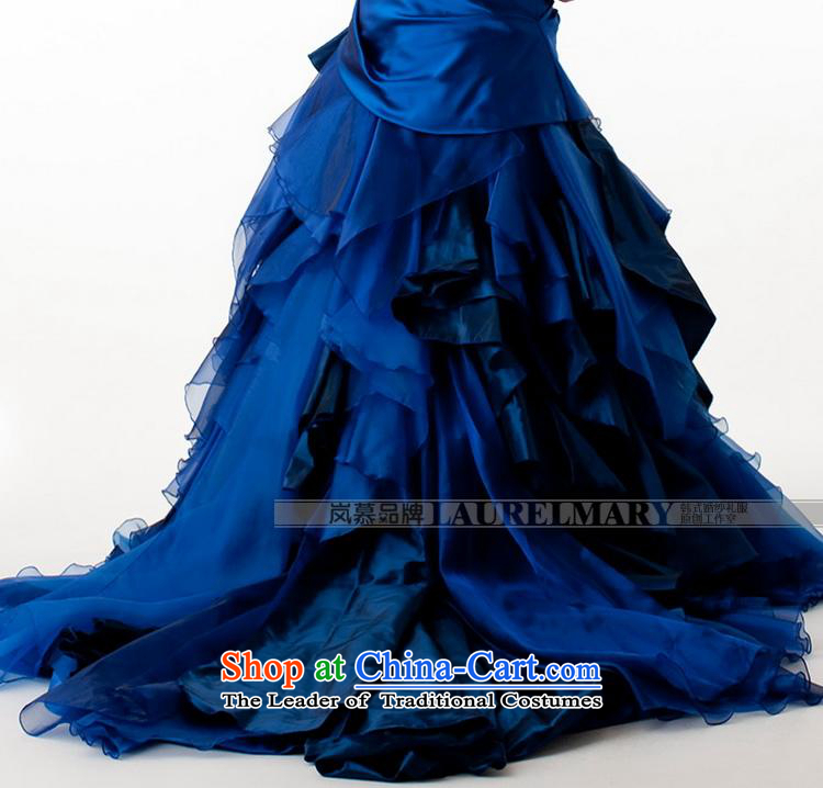 The sponsors of the original design of 2015 Po-blue dress bon bon skirt long tail bridal dresses will figure blue custom size pictures, prices, brand platters! The elections are supplied in the national character of distribution, so action, buy now enjoy more preferential! As soon as possible.
