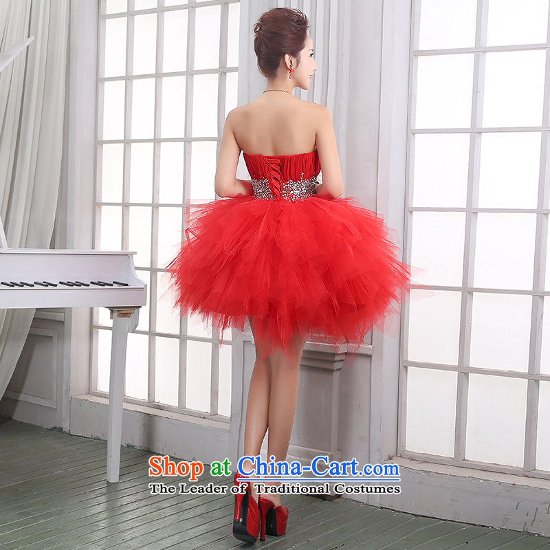Beverly Ting bride bows services Summer Wedding Dress 2015 New Evening Dress Short, red bridesmaid service back to the chest and door onto the spring red S, Beverly (tingbeier ting) , , , shopping on the Internet