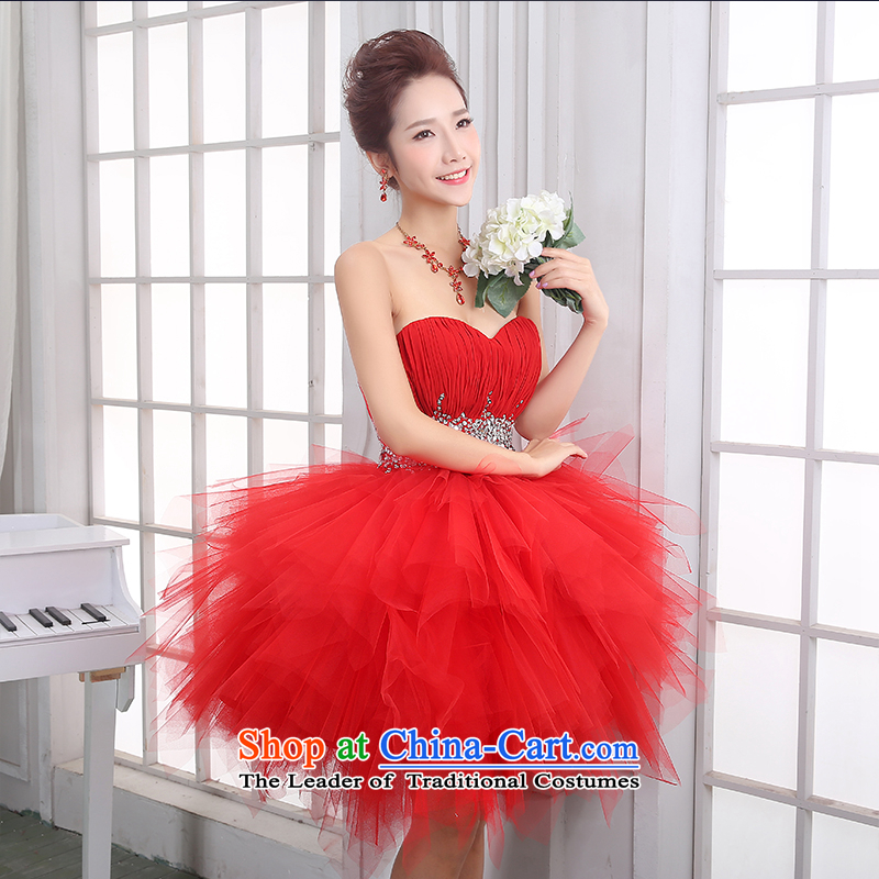 Beverly Ting bride bows services Summer Wedding Dress 2015 New Evening Dress Short, red bridesmaid service back to the chest and door onto the spring red S, Beverly (tingbeier ting) , , , shopping on the Internet