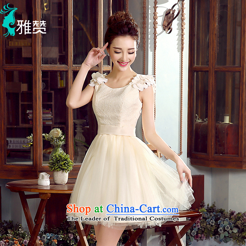 Jacob Chan bride bows service, shoulders bon bon skirt the summer and autumn of 2015 the new wedding dress bridesmaid services sister skirt champagne color M, Jacob Chan (YAZAN) , , , shopping on the Internet